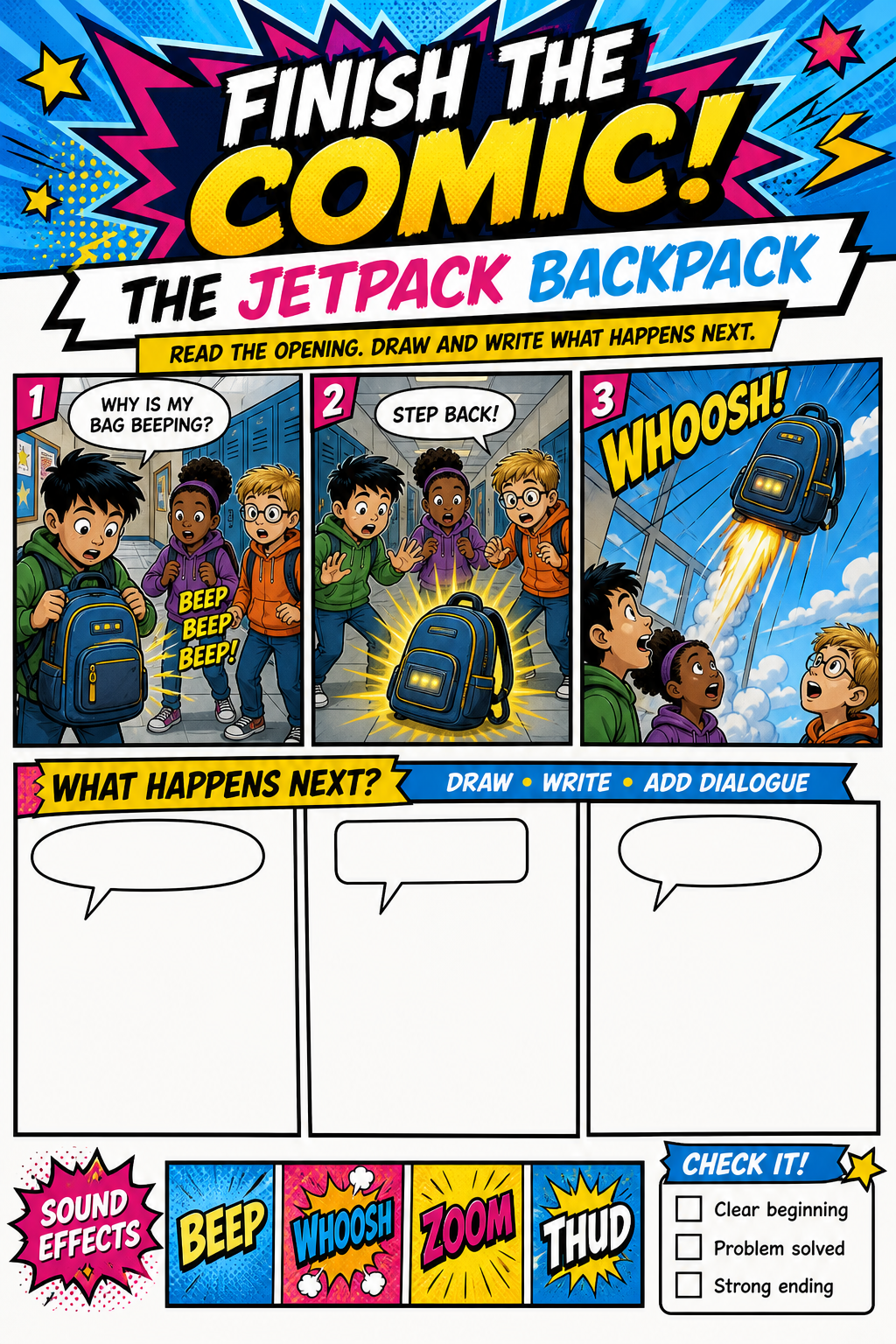 Preview of Finish the Comic Visual Writing Prompts